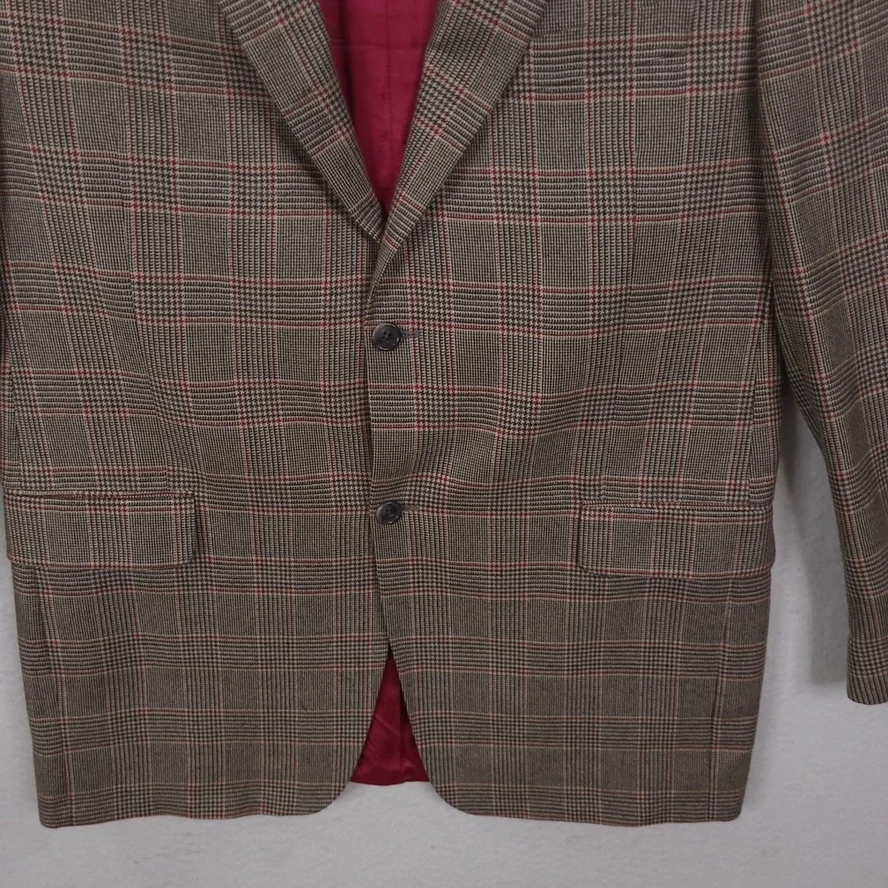Jack Victor Loro Piana 100% Cashmere Blazer 44L Glen Plaid Luxury Classic Formal